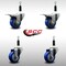 Service Caster 3'' SS Blue Poly Swivel 7/8'' Expanding Stem Caster Set 2 Total Lock Brakes, 4PK SCC-SSEXTTL20S314-PPUB-BLUE-2-S-2-78 - alternate 2